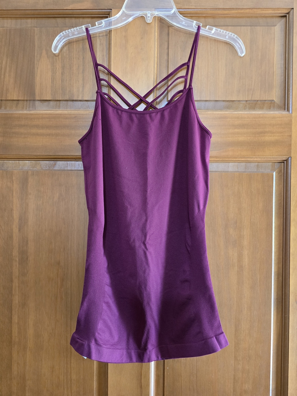 Skylee Maternity Sleeveless Strappy Tank Top in Deep Plum